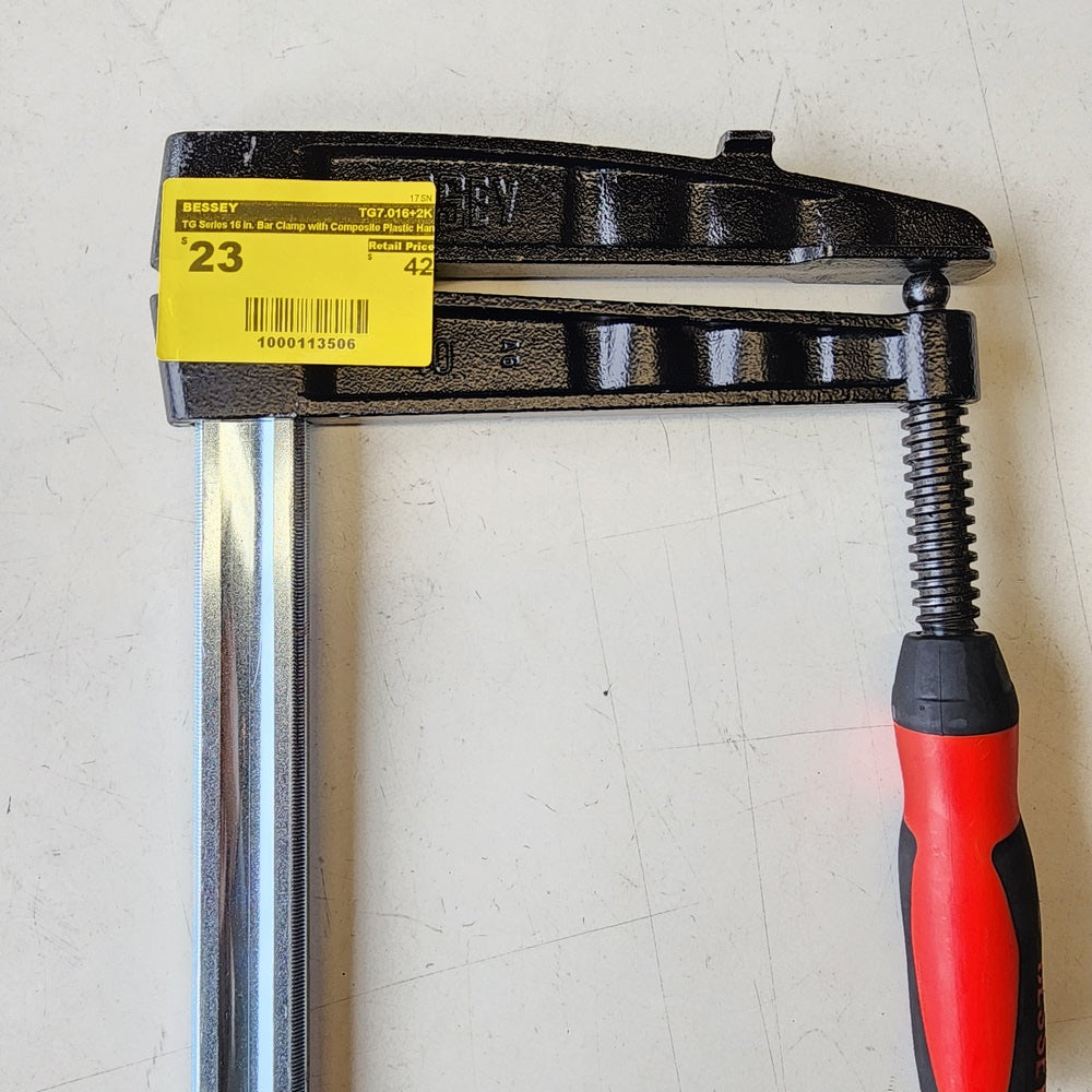 TG Series 16 in. Bar Clamp with Composite Plastic Handle and 7 in. Throat Depth (TG7.016+2K) TG Series 16 in. Bar Clamp with Composite Plastic Handle and 7 in. Throat Depth (TG7.016+2K)